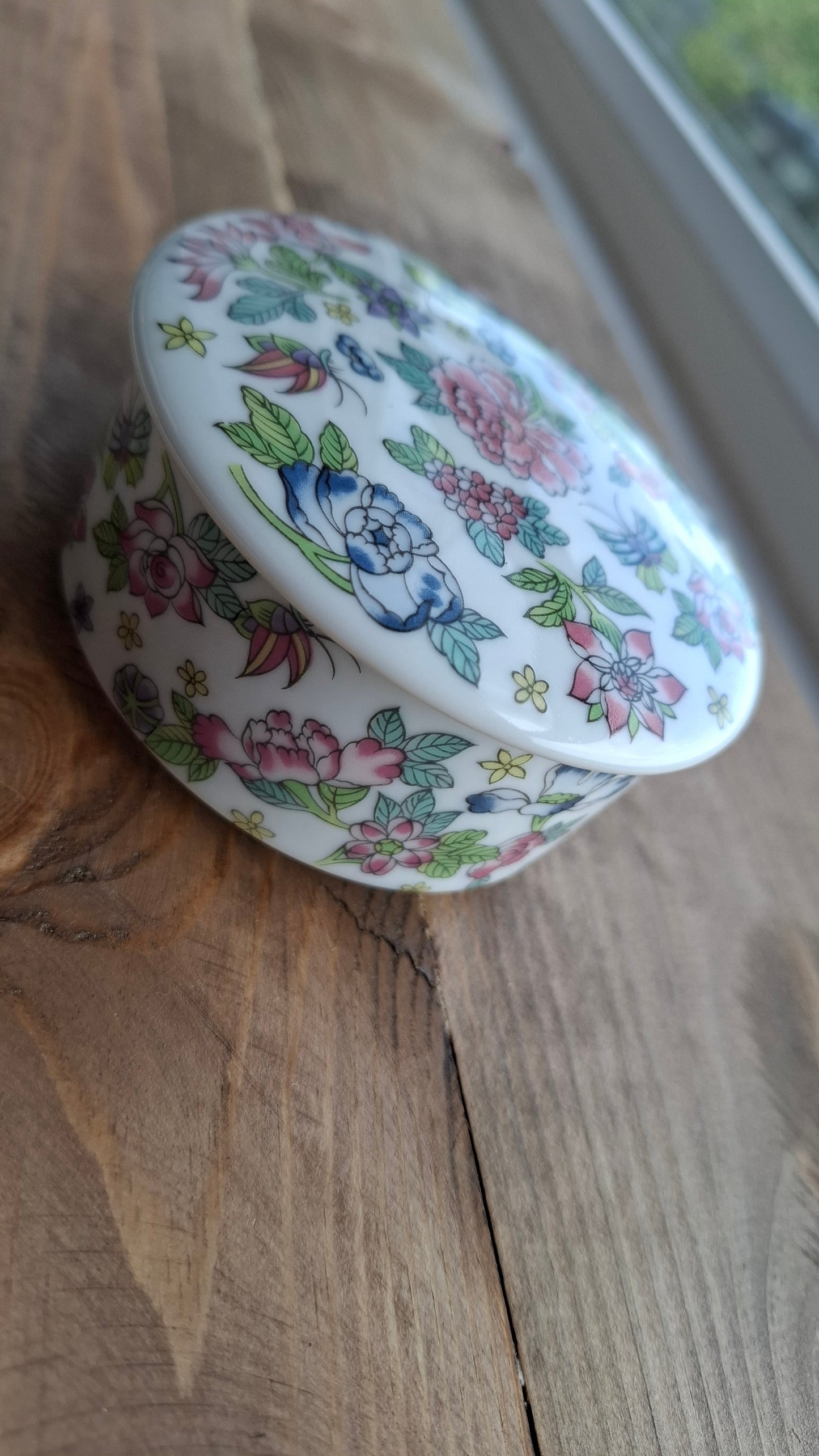 'Dick Head' Upcycled Butterfly and Flowers Trinket Pot