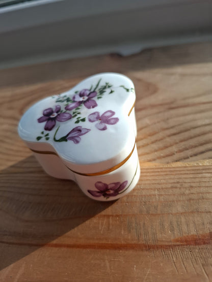 'Bum Hole' Upcycled Unusual Shape Purple Floral Trinket Pot