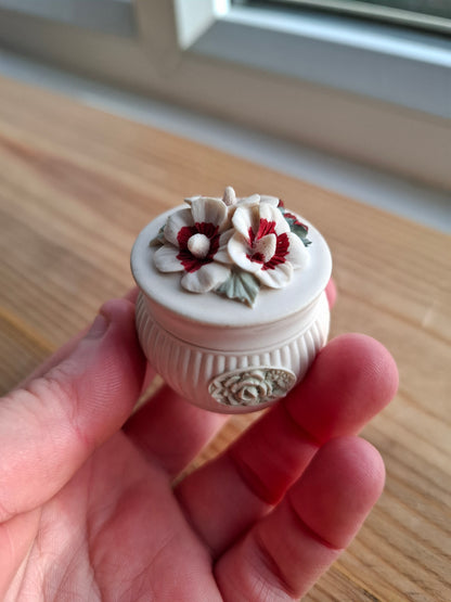 'Cunt' Upcycled TINY Floral Round Trinket Pot