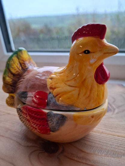'Jerk' Upcycled Colourful Ceramic Chicken Pot
