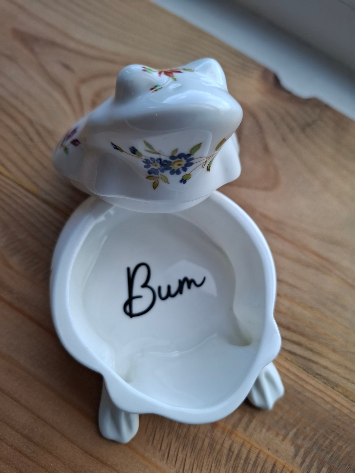 'Bum Hole' Upcycled Personalised Whimsical Frog Trinket Pot