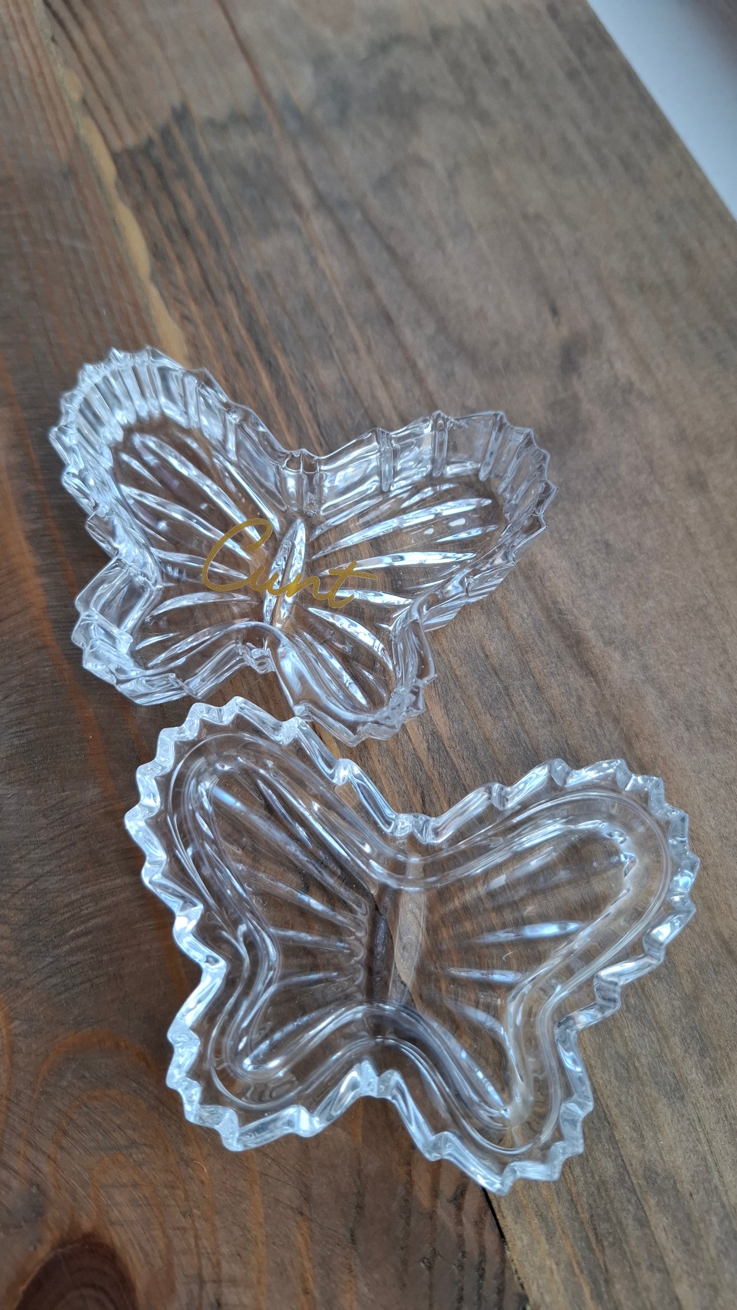 'Cunt' Upcycled Glass Butterfly Trinket Pot
