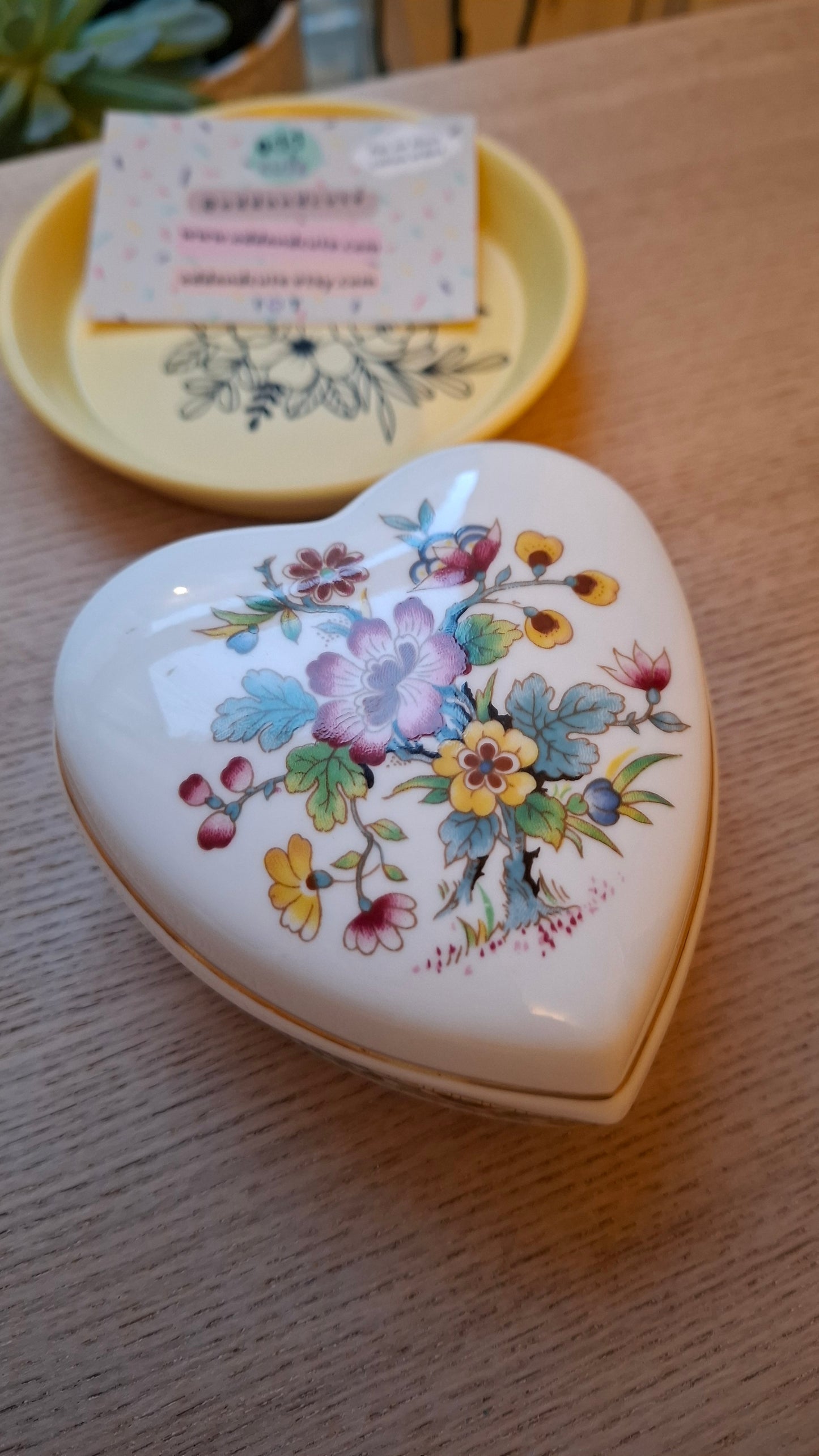 'Fanny Flaps' Upcycled Coalport Heart Shaped Trinket Pot