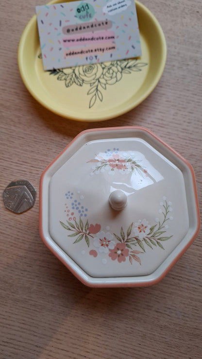 'Twat' Upcycled Pretty Octagon Shaped Trinket Pot