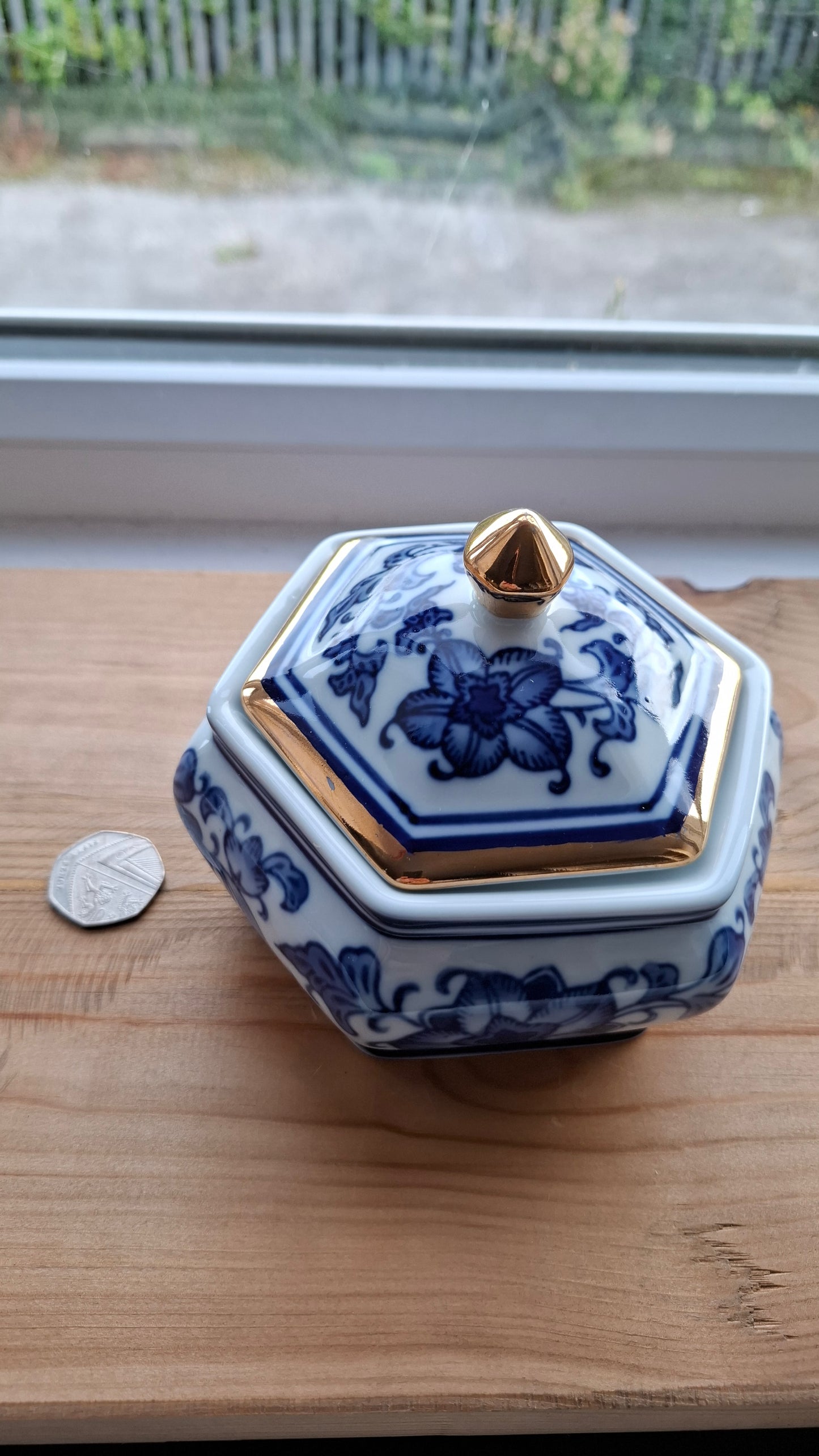 'Cunt' Upcycled Blue And White Fancy Ceramic Pot