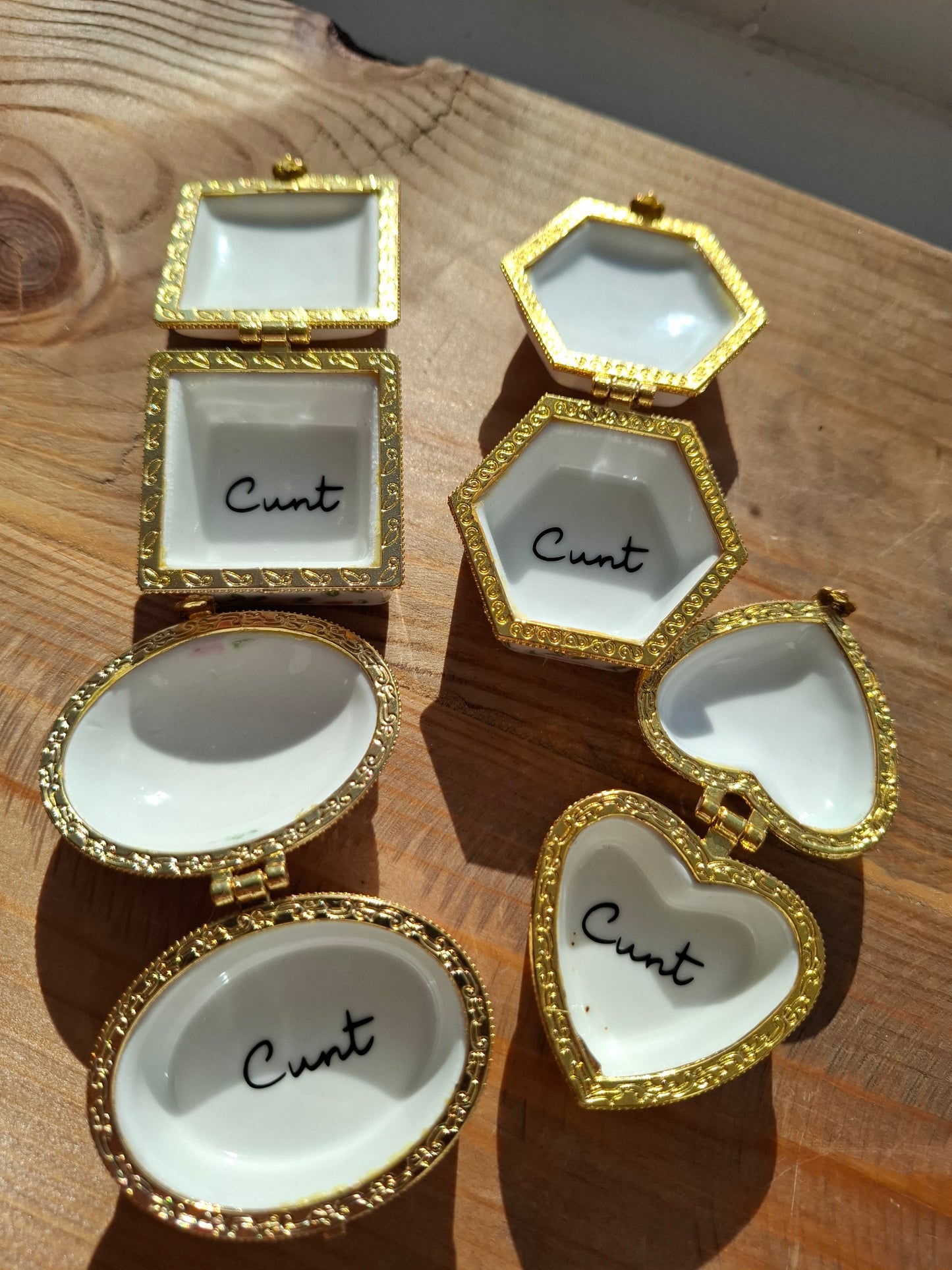 'Cunt' Upcycled Mini Trinket/Pill Pot Pink Floral