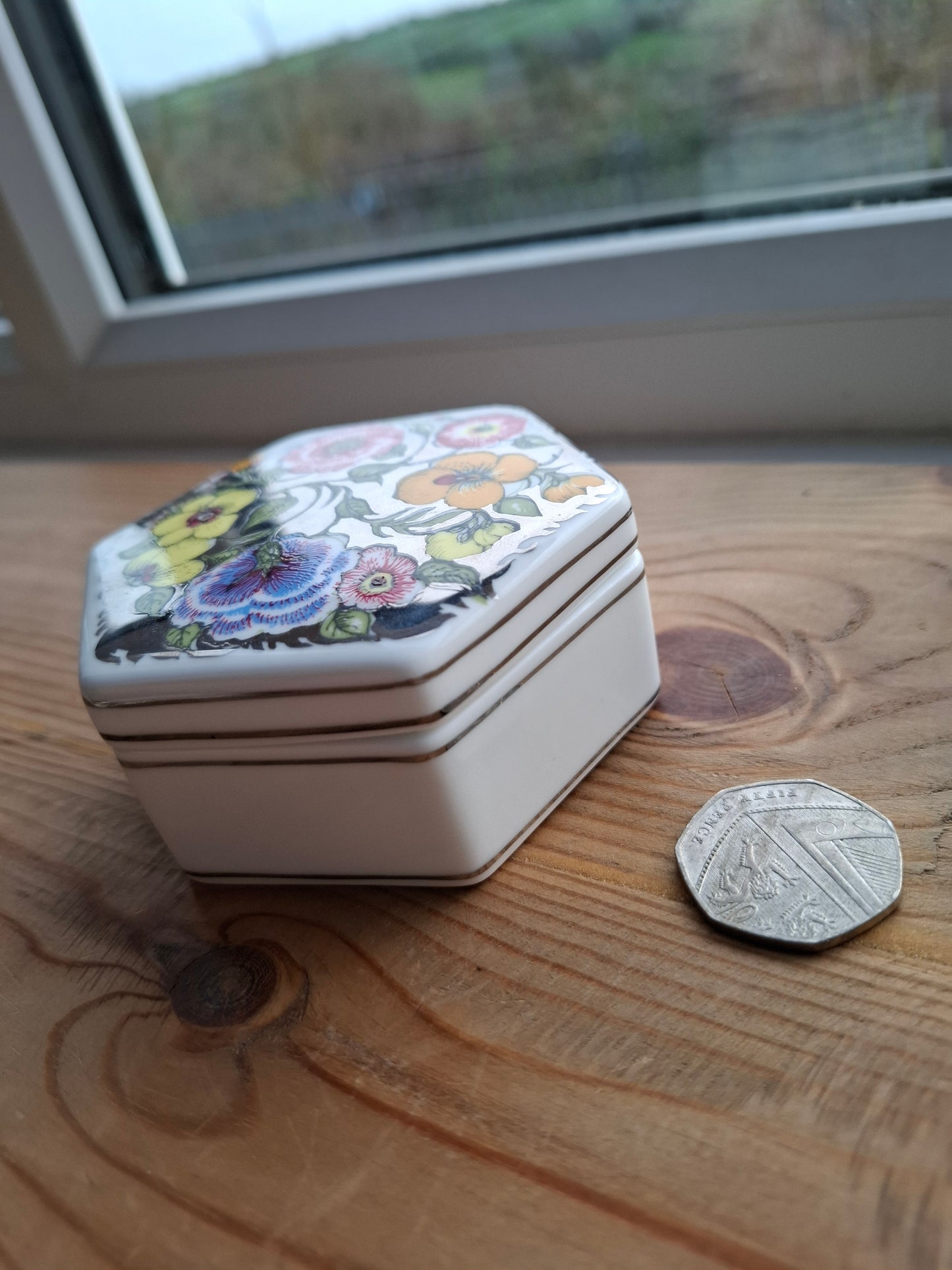 'Sugar Tits' Upcycled Shiny Floral Trinket Pot