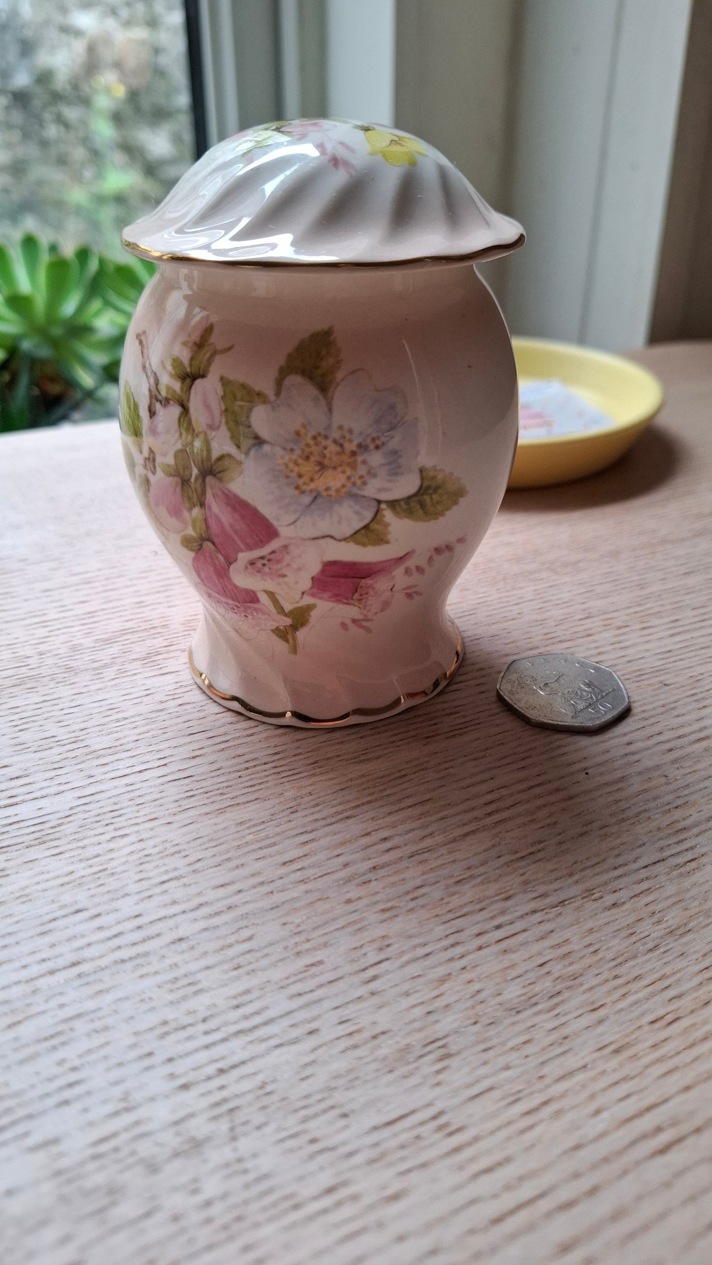 'Twat' Upcycled Tall Floral Pink Pot