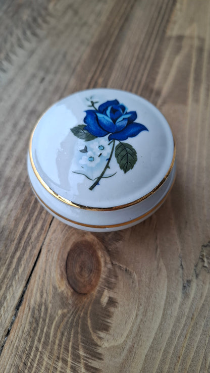 'Twat' Upcycled Blue Rose Trinket Pot