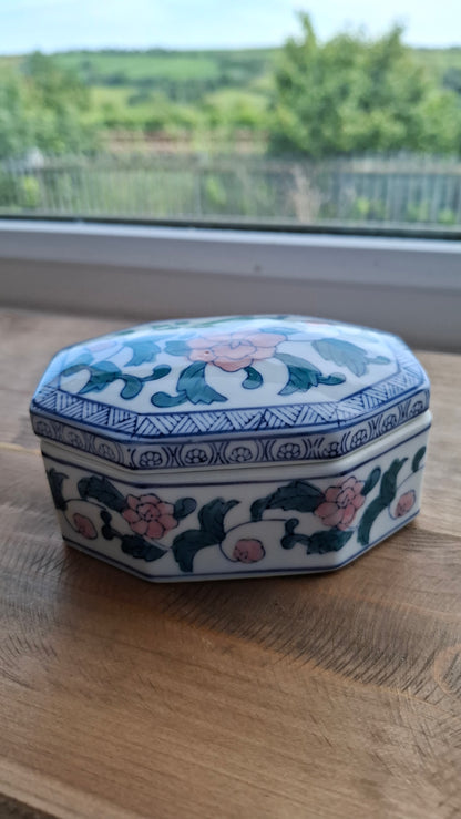 'Queen Cunt' Upcycled Blue/White/Pink Trinket Pot