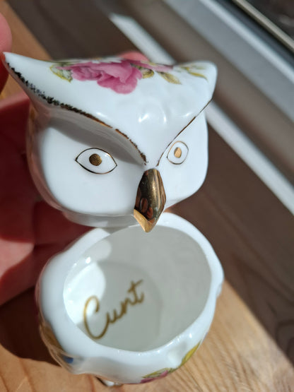 'Cunt' Upcycled Pretty Owl Trinket Pot