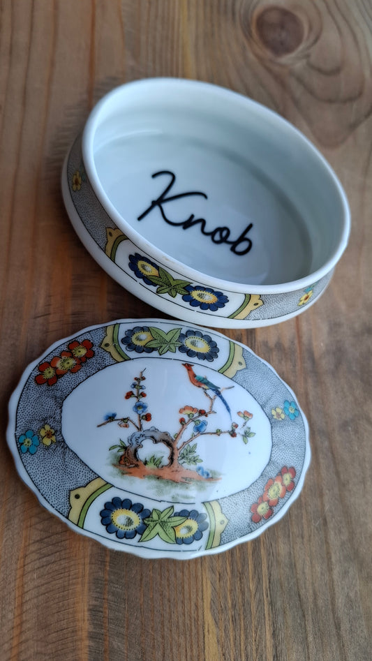 'Knob Head' Upcycled Oval Shaped Trinket Pot