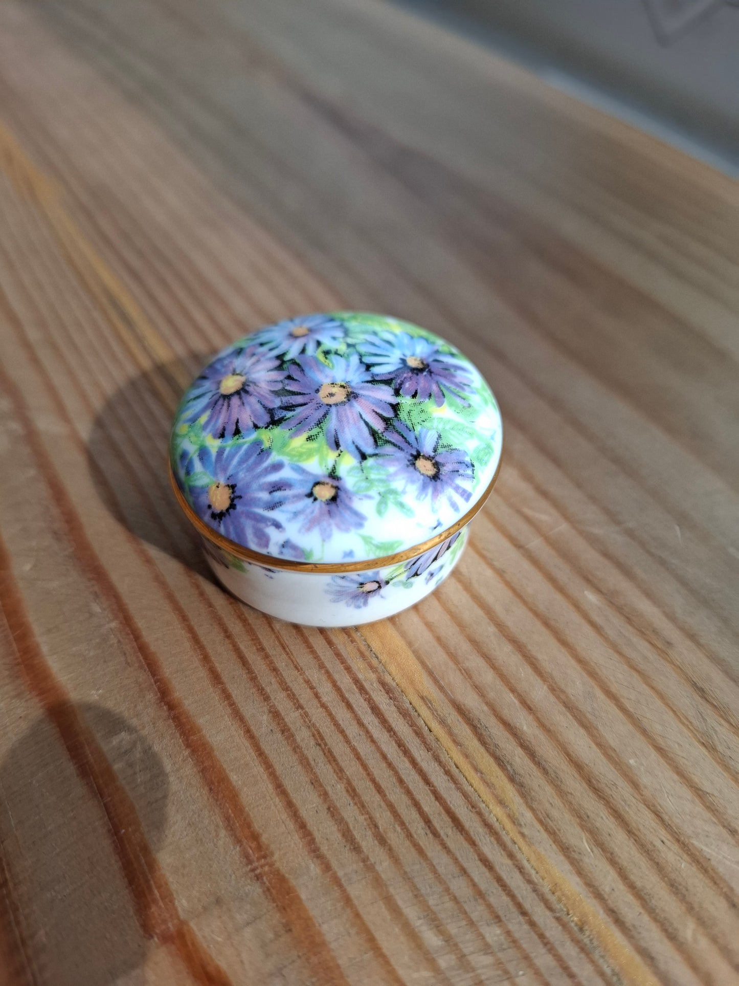'Cunt' Upcycled Little Purple Floral Round Trinket Pot