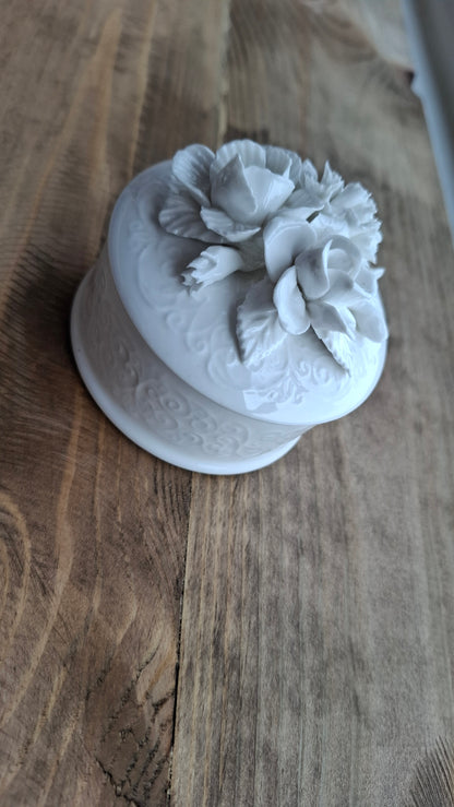 'Cunt' Upcycled White Rose Floral Trinket Pot