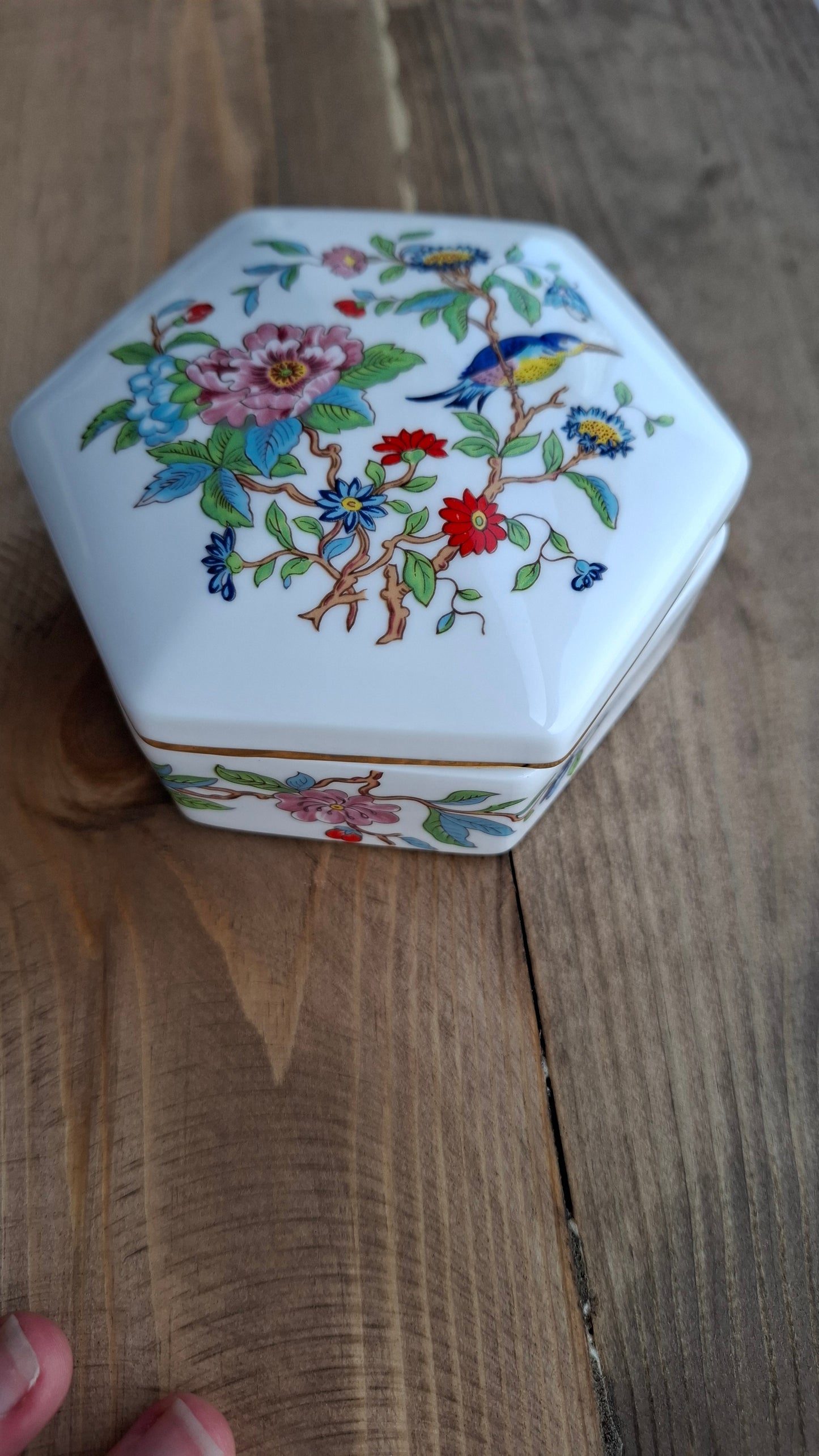 'Cunt' Upcycled Large Aynsley Hexagon Shaped Trinket Pot