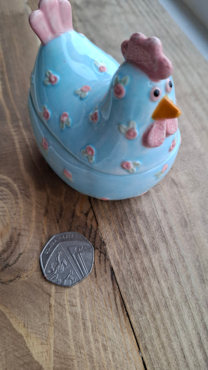 'Cunt' Upcycled Blue/Pink Chicken Trinket Pot