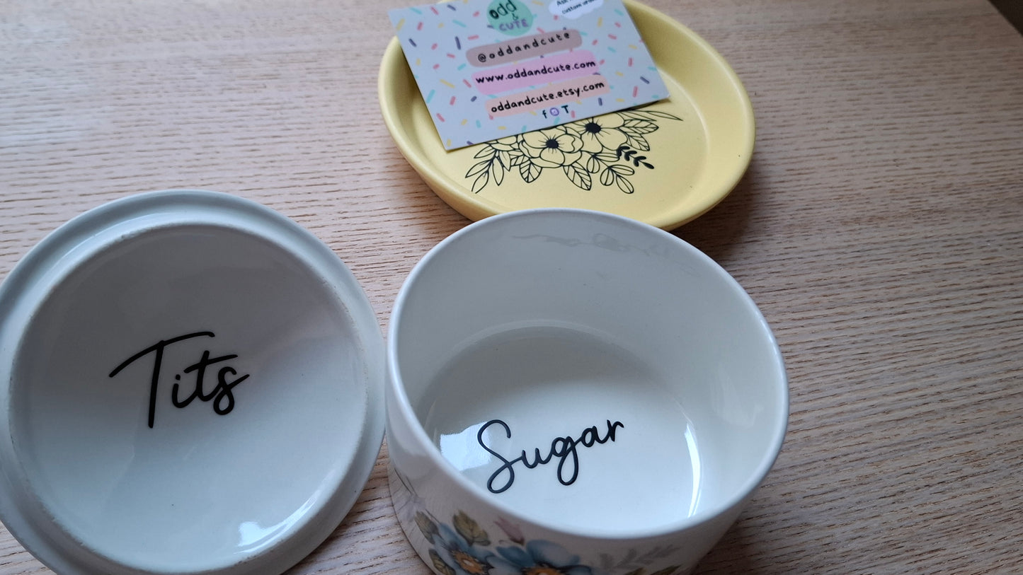 'Sugar Tits' Upcycled Cute Medium Sized Pot