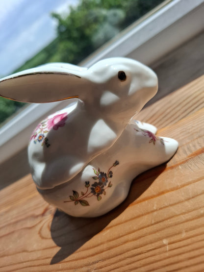 'Cunt' Upcycled White Floral Rabbit Trinket Pot