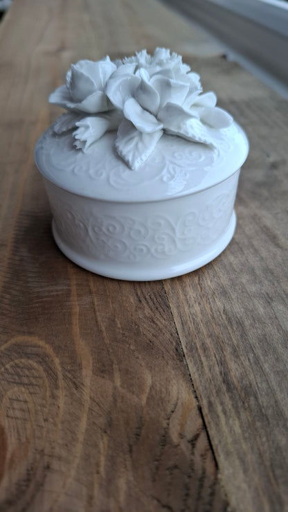 'Cunt' Upcycled White Rose Floral Trinket Pot