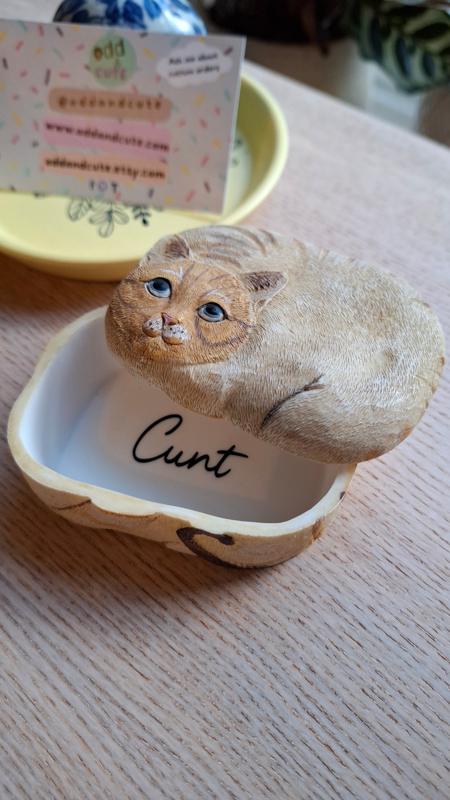 'Cunt' Upcycled Cat Trinket Pot