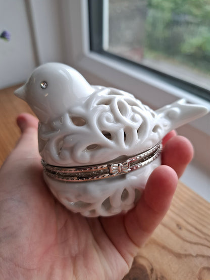 'Cunt' Upcycled White Fancy Birdy Trinket Pot