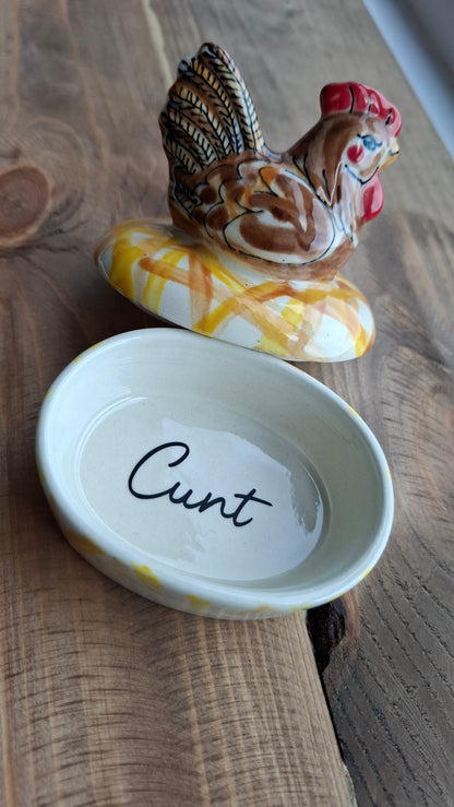 'Cunt' Upcycled Chicken Trinket Pot