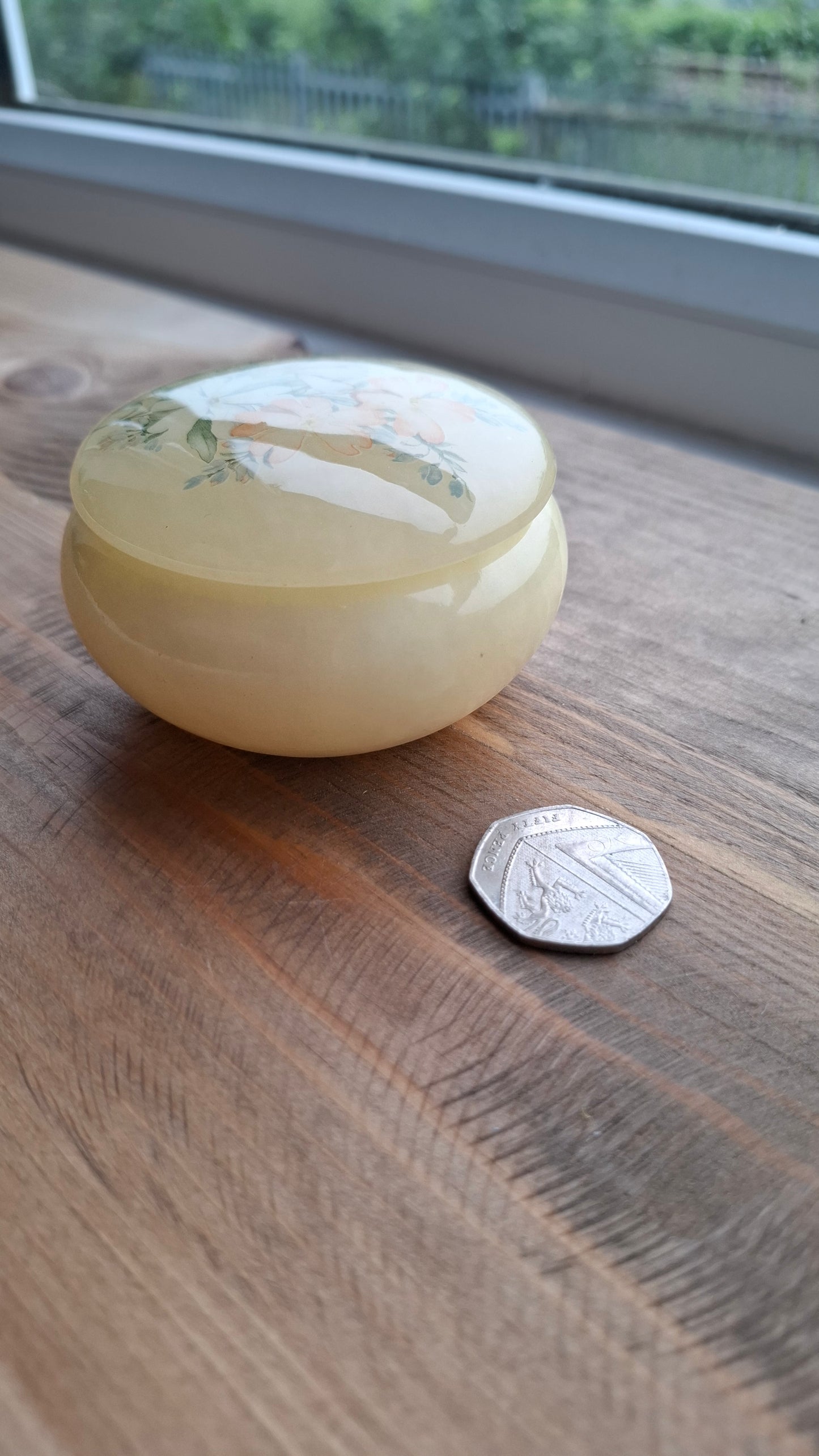 'Cunt' Upcycled Heavy Yellow Floral Trinket Pot