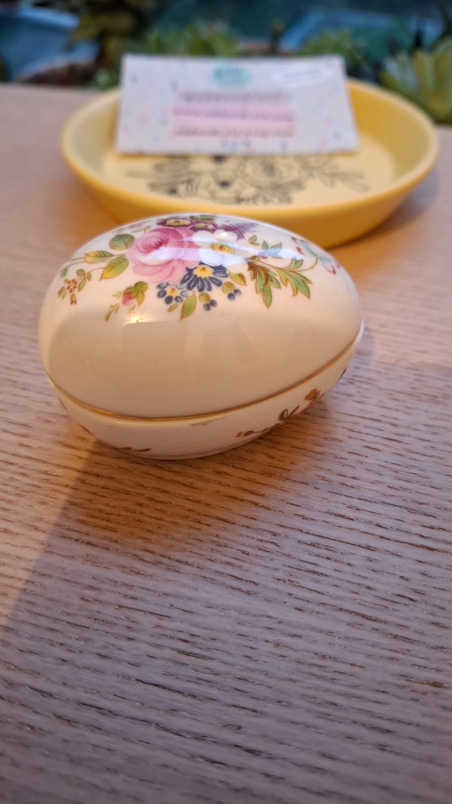 'Cunt' Upcycled Small Pretty Floral Egg Shaped Trinket Pot