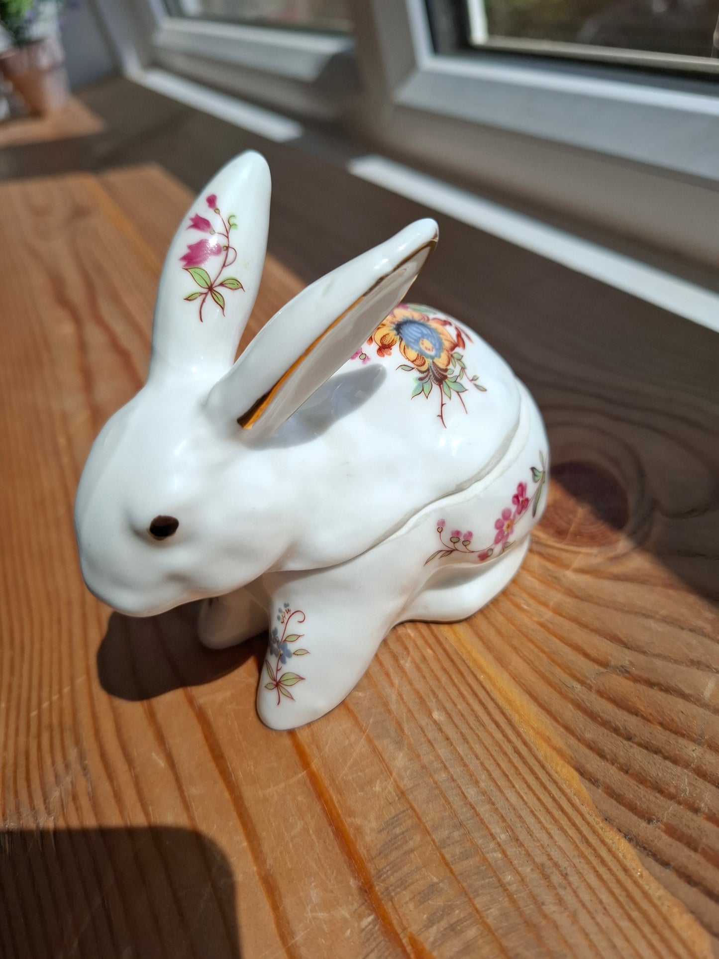 'Cunt' Upcycled White Floral Rabbit Trinket Pot