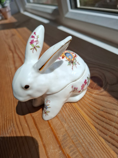 'Cunt' Upcycled White Floral Rabbit Trinket Pot