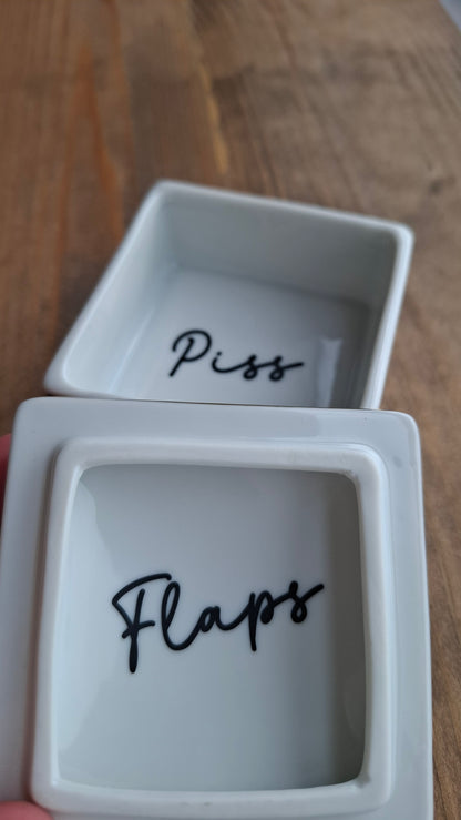 'Piss Flaps' Upcycled Hummingbird Trinket Pot
