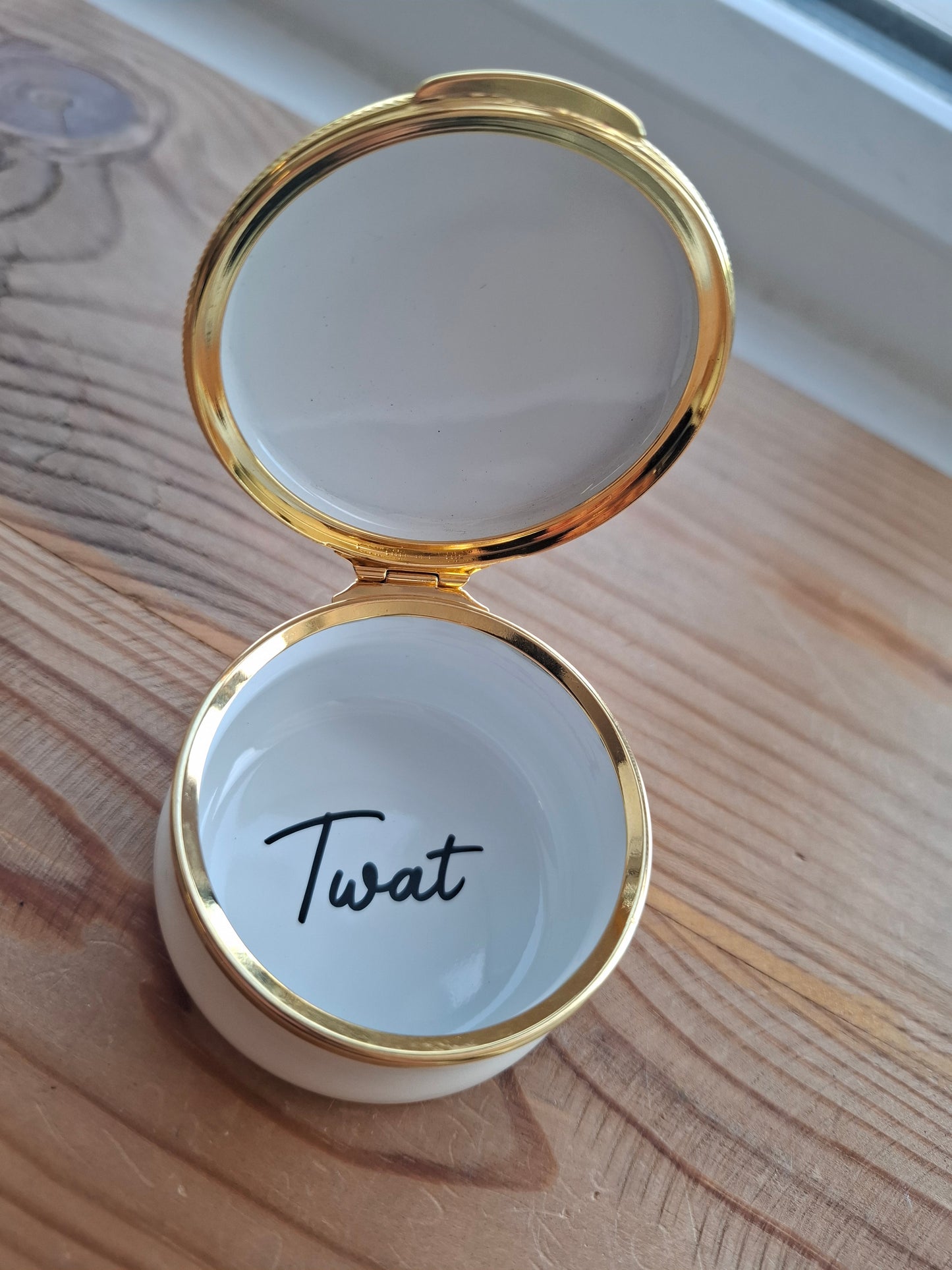 'Twat' Upcycled Enamel Lion Trinket Pot