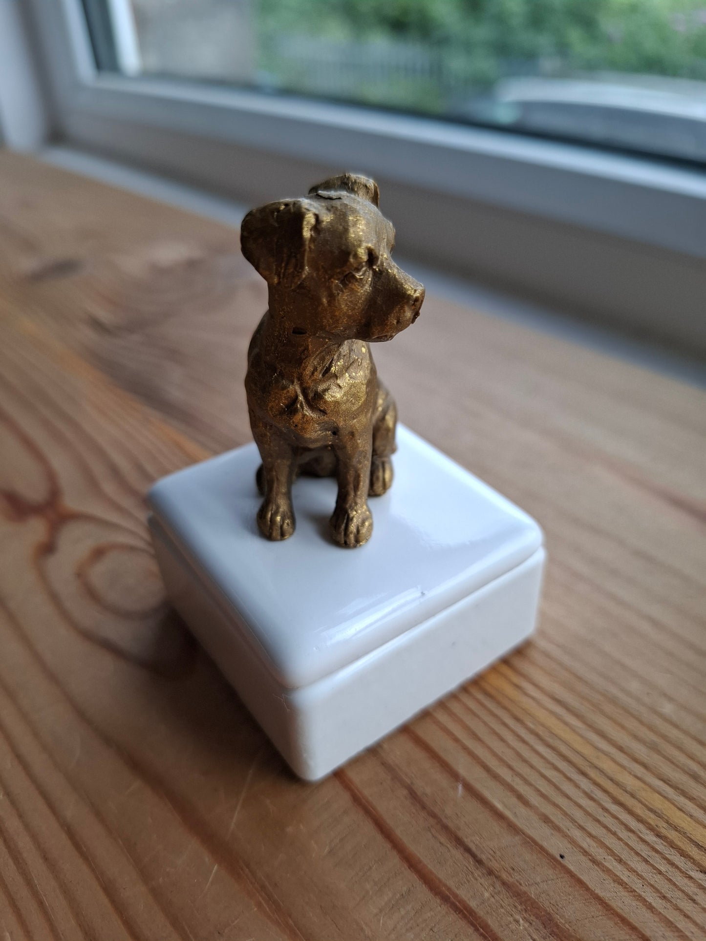 'Cunt' Upcycled Little Gold Dog Trinket Pot