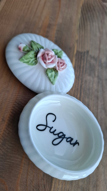 'Sugar Tits' Upcycled Oval Rose Trinket Pot