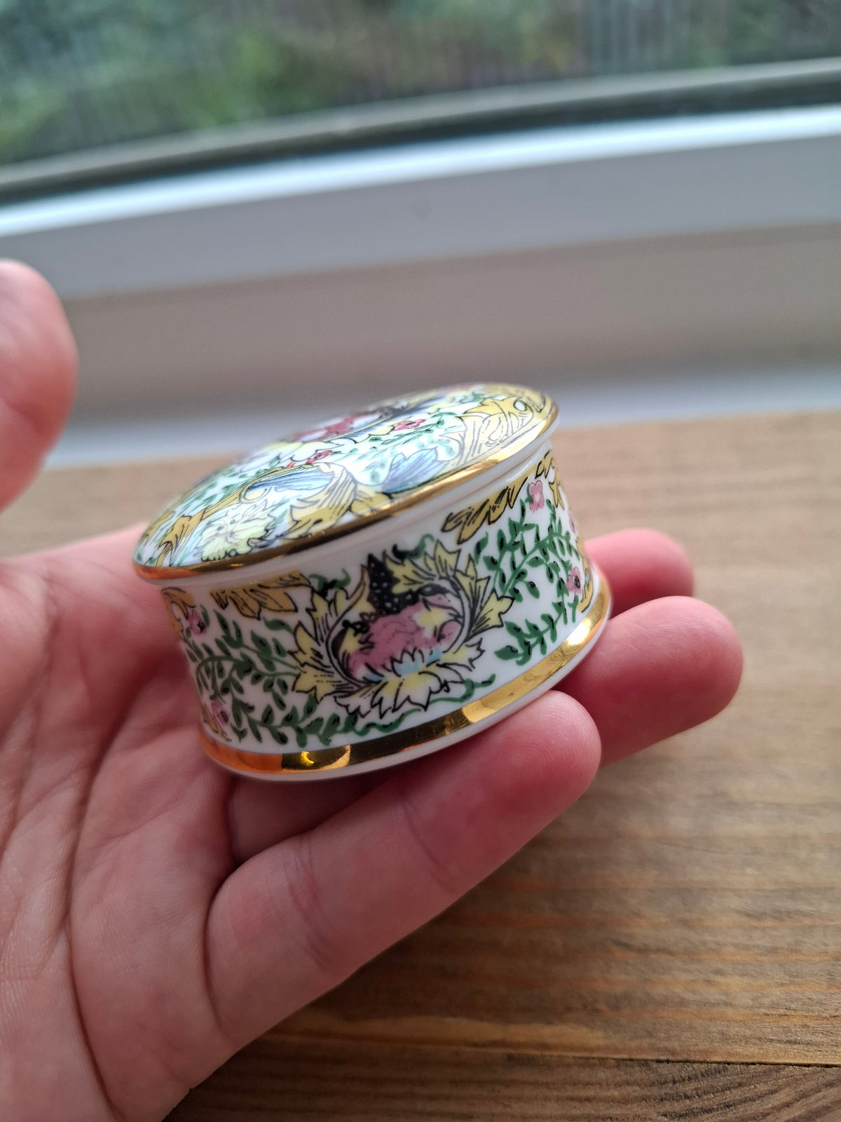 'Cunt' Upcycled Fancy Round Yellow Trinket Pot