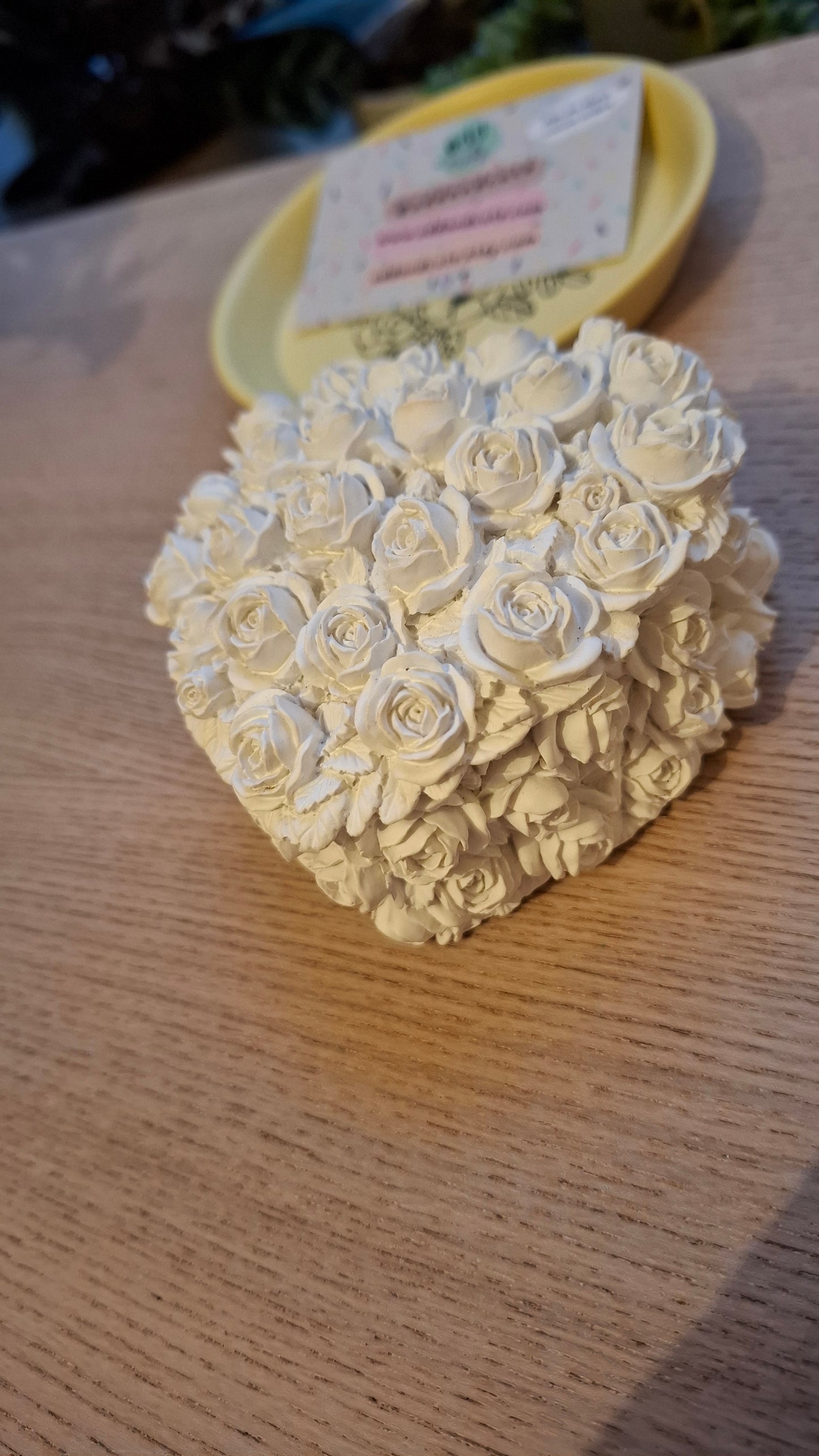 'Cunt' Upcycled Heart Shaped White Rose Trinket Pot
