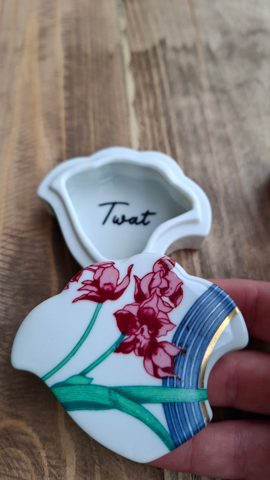 'Twat' Upcycled Flower Trinket Pot
