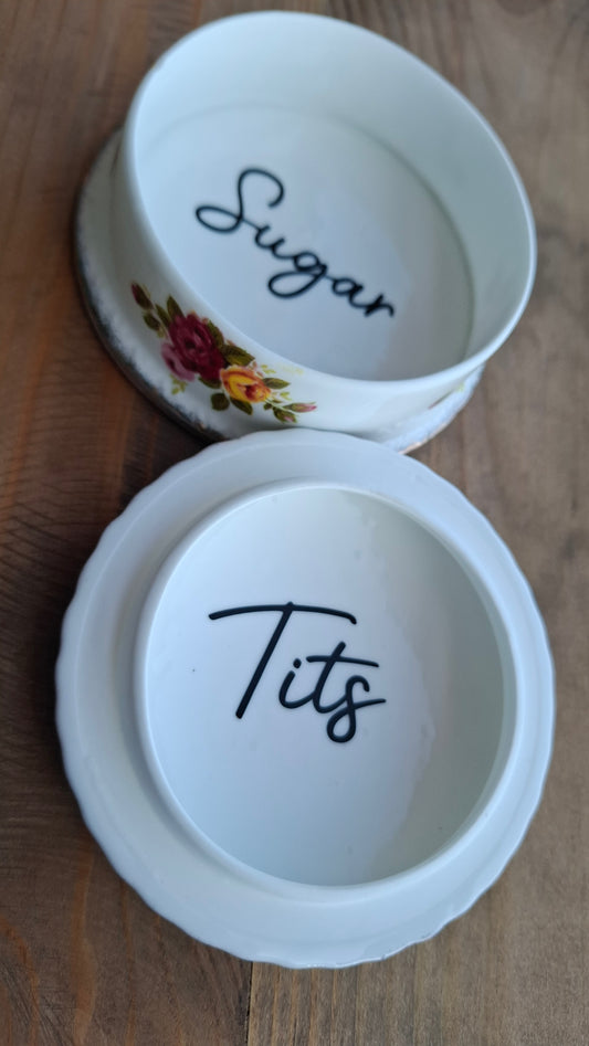 'Sugar Tits' Upcycled Rose Trinket Pot