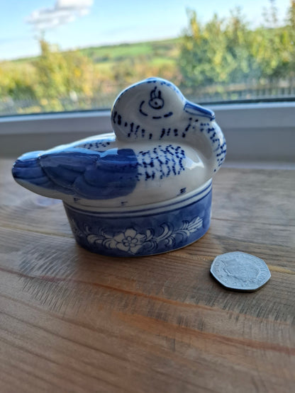 'Cunt' Upcycled Small Blue/White Duck Trinket Pot