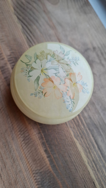 'Cunt' Upcycled Heavy Yellow Floral Trinket Pot