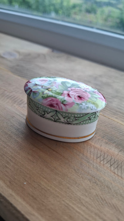 'Cunt' Upcycled Floral Oval Shaped Trinket Pot