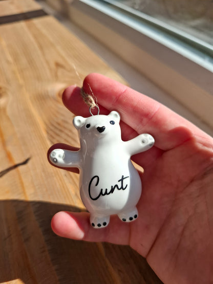 'Cunt' Adorable Upcycled Ceramic Bear