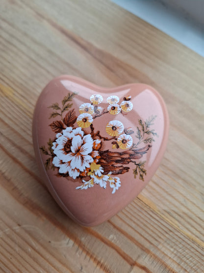 'Bum Flaps' Upcycled Brown Heart Shaped Trinket Pot
