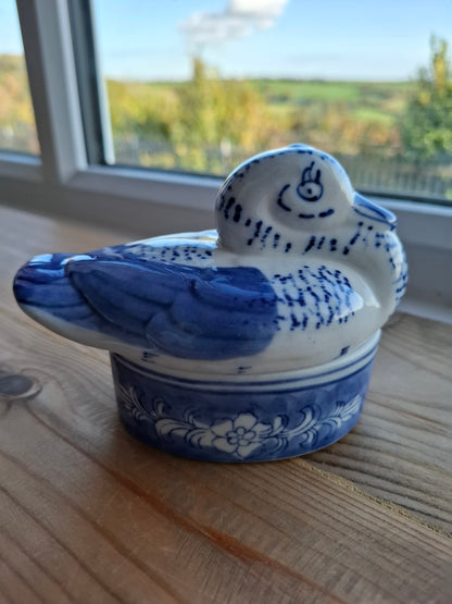 'Cunt' Upcycled Small Blue/White Duck Trinket Pot