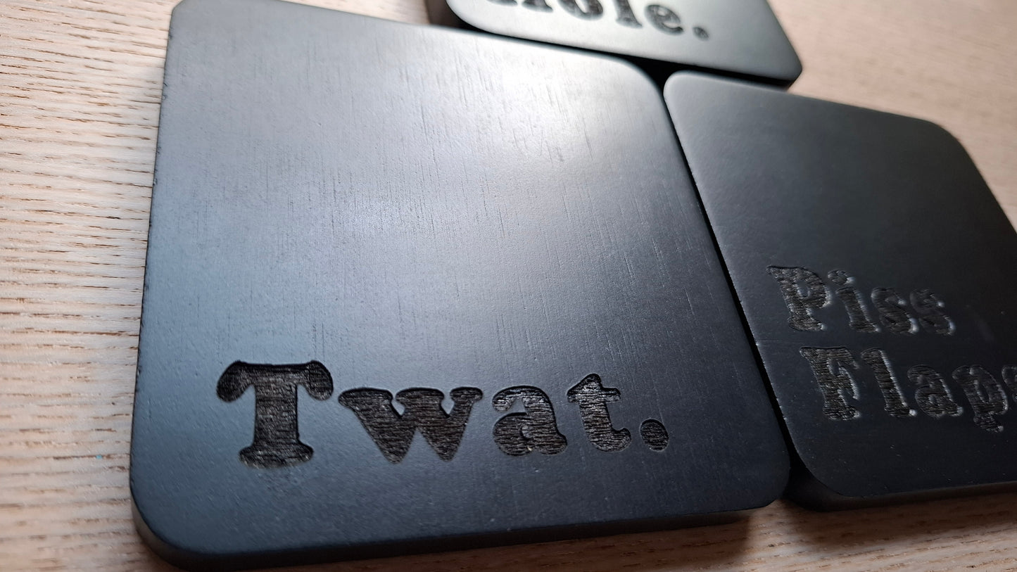 Cursey Coasters (Black Square)