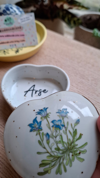'Arse Hole' Upcycled Heart Shaped Trinket Pot