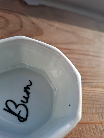 'Bum Hole' Upcycled Bird/Rose Trinket Pot