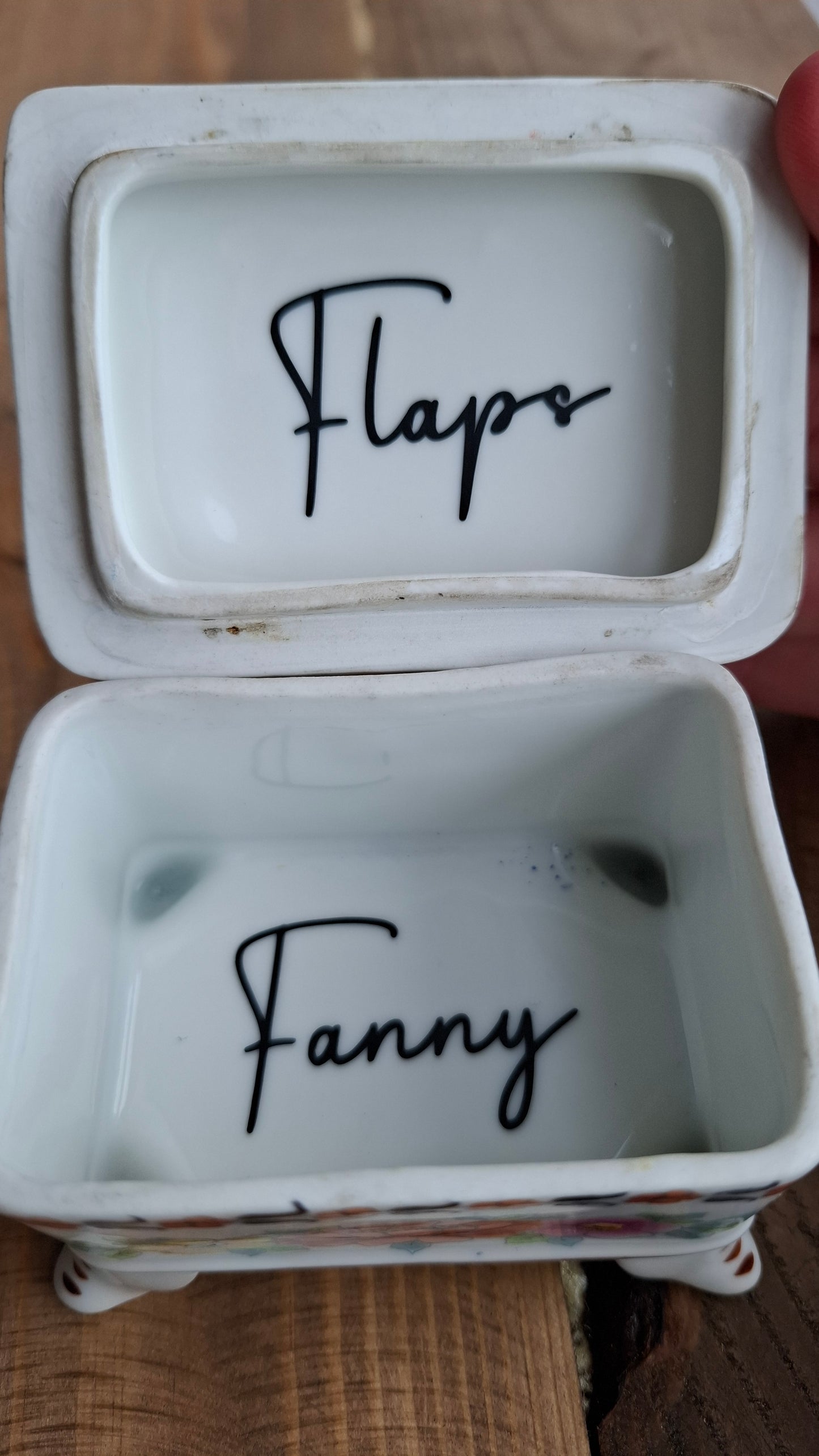 'Fanny Flaps' Upcycled Chest Style Trinket Pot
