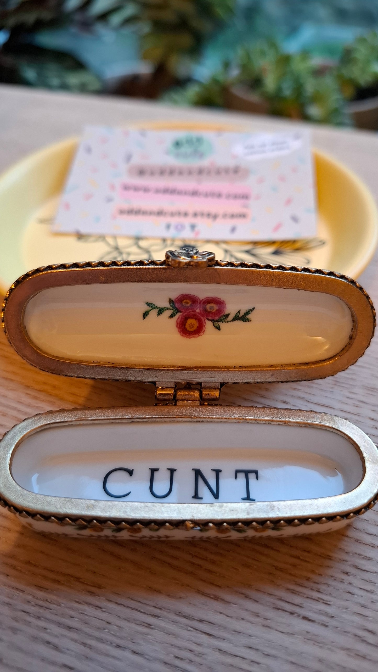 'CUNT' Upcycled Pretty Long Pill Pot