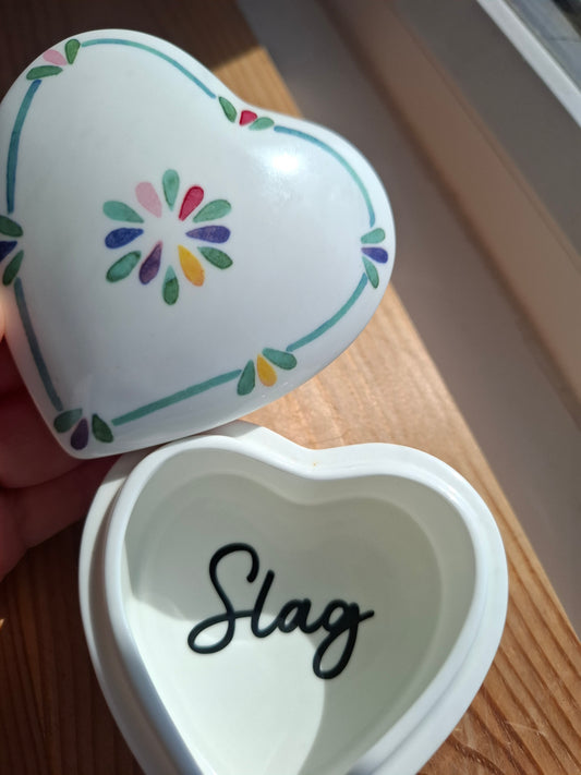 'Slag' Upcycled Heart Shaped Trinket Pot